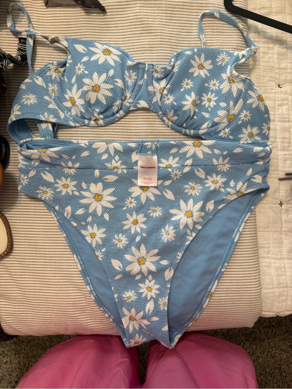 Xhilaration Light Blue Daisy Two-Piece Bikini
